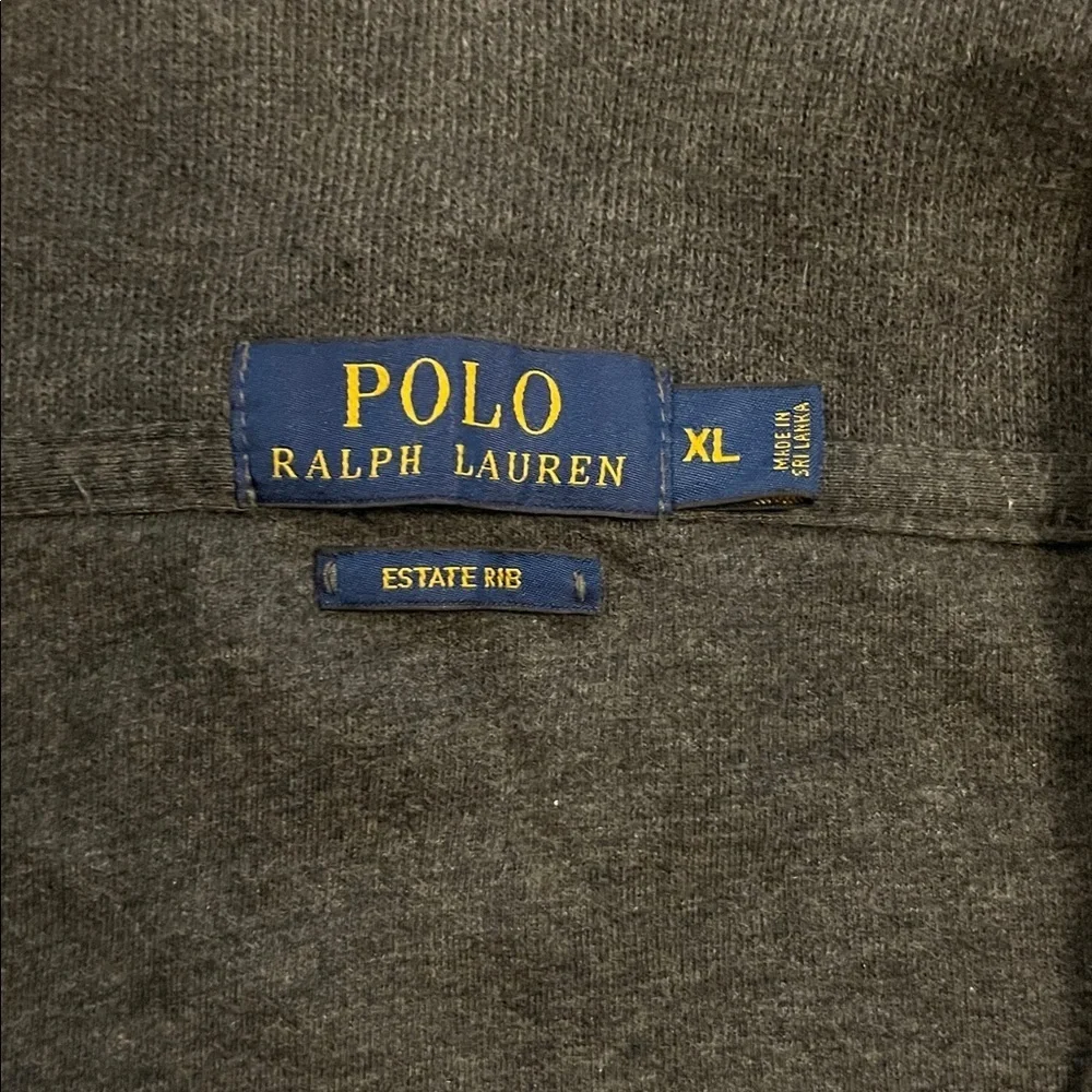 Polo by Ralph Lauren Men's charcoal gray quarter Zip-Up Sweater xl pullover